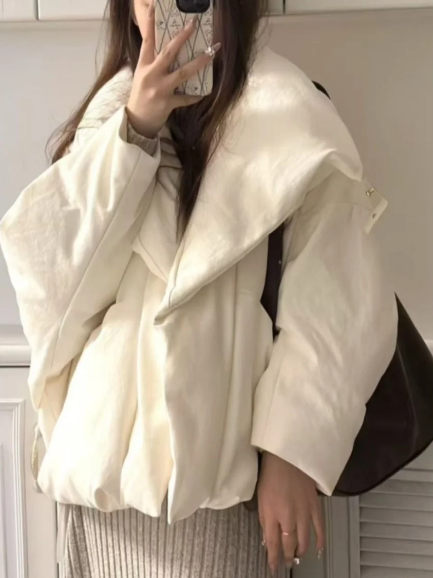 

Женская утепленная хлопковая куртка больших размеров с большим воротником, теплая зимняя верхняя одежда, повседневный комфортный топ