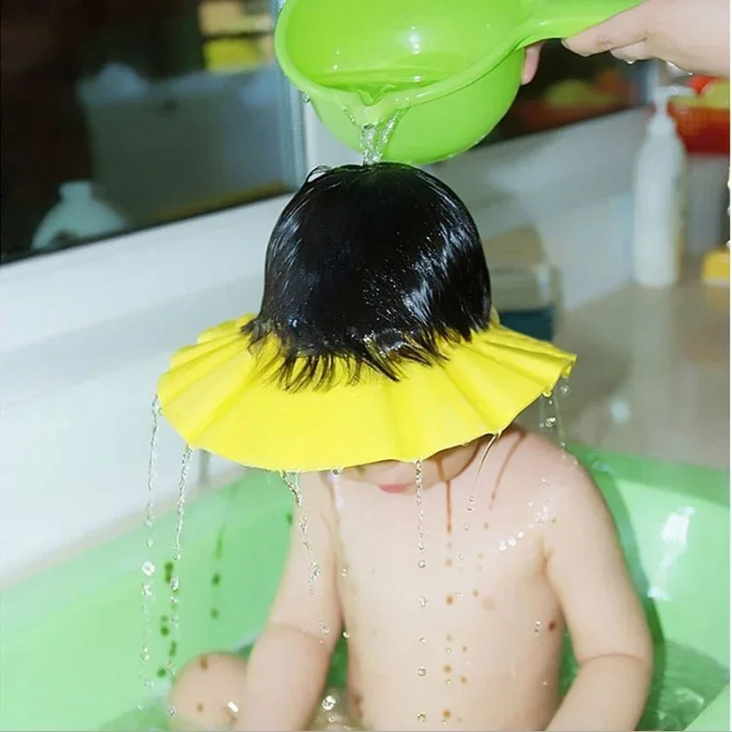 Shampoo Cap Durable Baby Bath Visor Hat Adjustable Baby Shower Protect Eye Water-proof Splashguard Hair Wash Shield For Infant