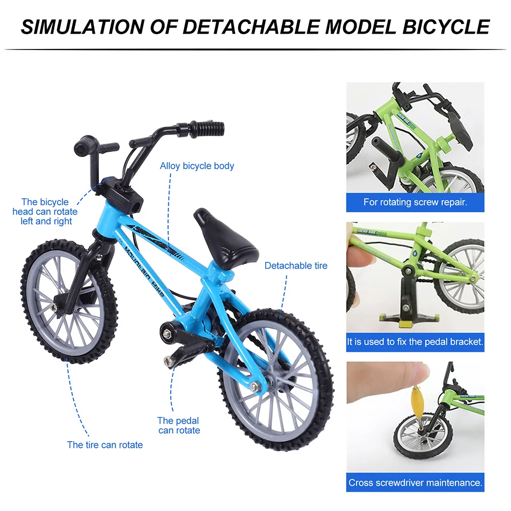 2er-Set Finger Bike Mini Aluminiumlegierung Tisch-Wettkampfspiel für Kinder Stressabbau Tragbare Desktop-Entspannung