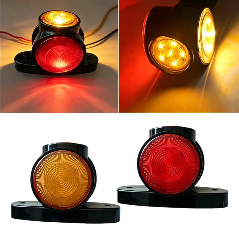 2PCS Outline LED Clearance Side Marker Lights Lamps Trailer Truck Indicator Lorry Side Light 12V24V Caravan Taillight Waterproof