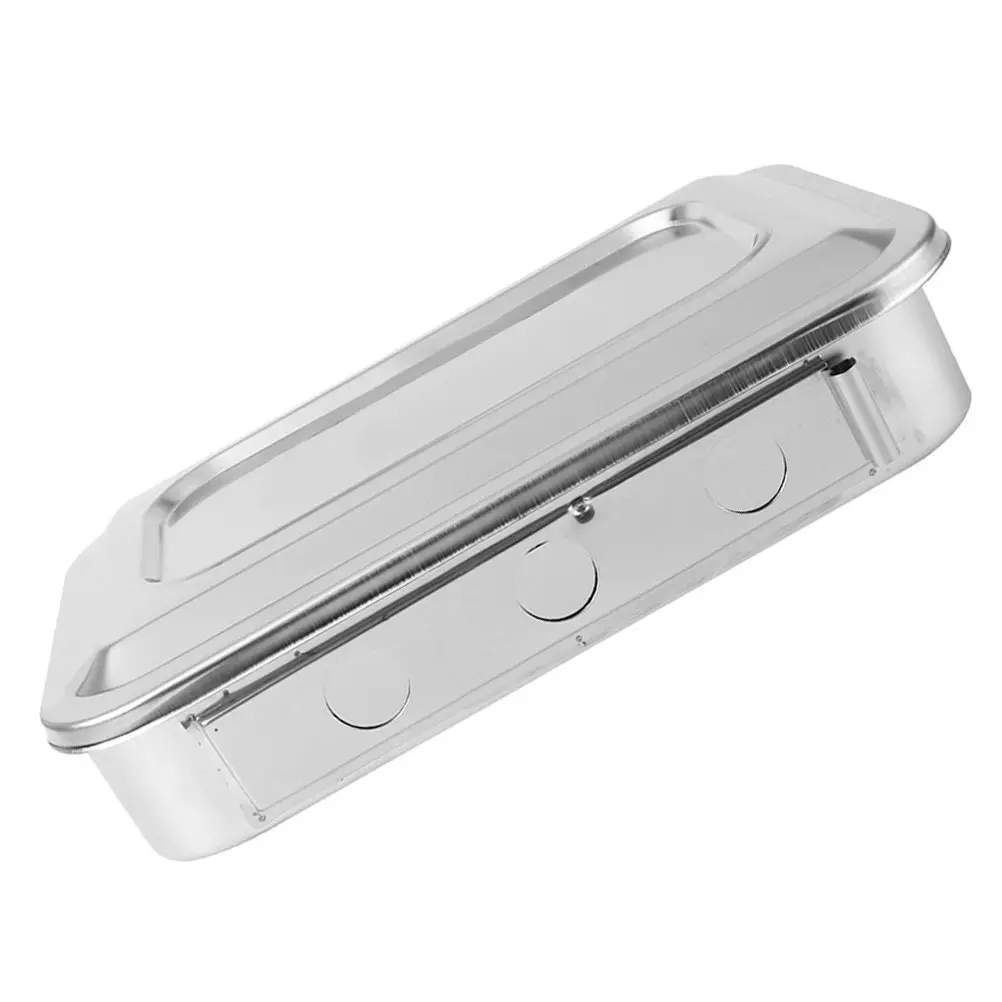 

1Pcs Stainless Steel Box Tray with Lid Anti-Rust Portable Instruments Soaking Storage Container