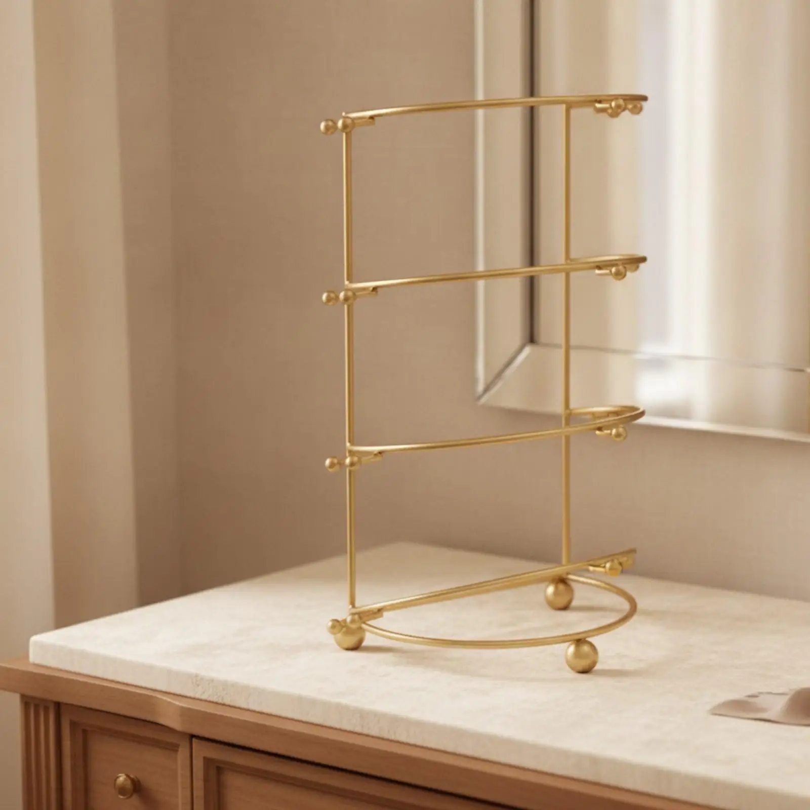 Freestanding Jewelry Display Stand Metal Crown Rack for Necklaces Rings Headwear Organizer