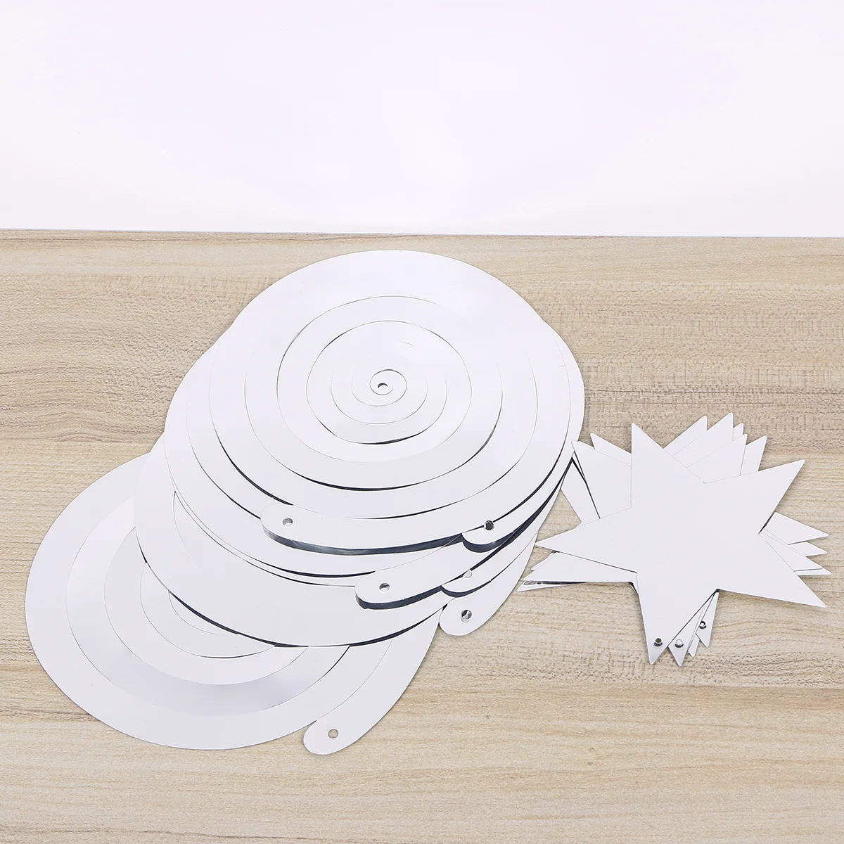 

6Pcs PVC Pentagram Hanging Spiral Ornaments Silver Party Swirls Ceiling Streamers for Wedding Birthday Baby Shower Holiday