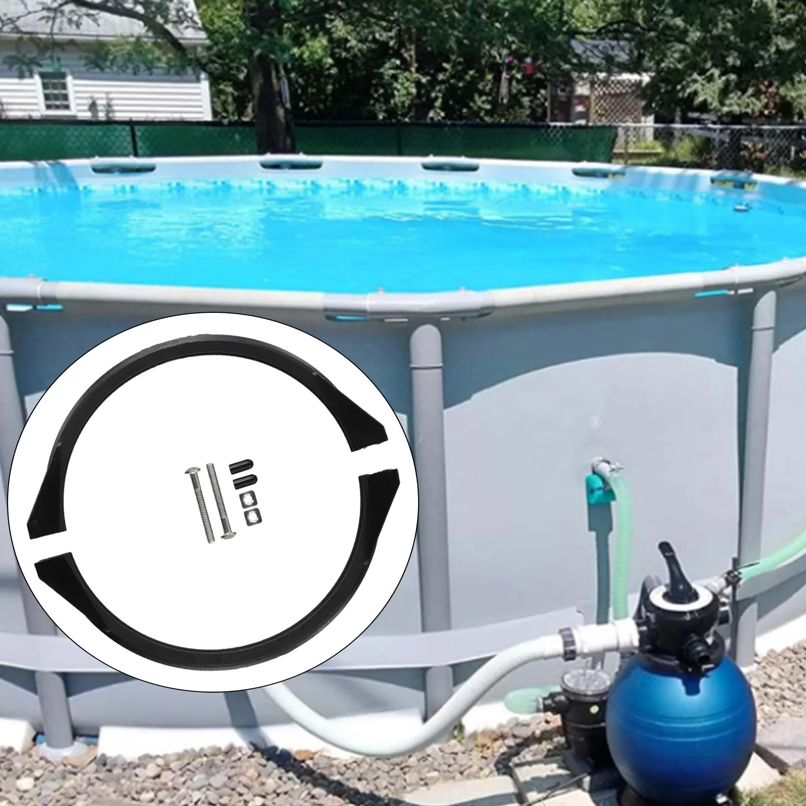 Pool Pump Clamp Belt Replacement for Ring Strap Compatible with S144T Pro Series Swimming Pool Sand Filter Valve