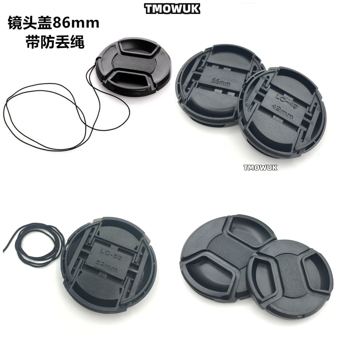 

For SONY A65V A7SIII A7R5 A7CL A580 A35 A68 A55V Camera Lens Cap Protective Cover Center Pinch Snap-on 49mm 52 55 58 62 67 72 77