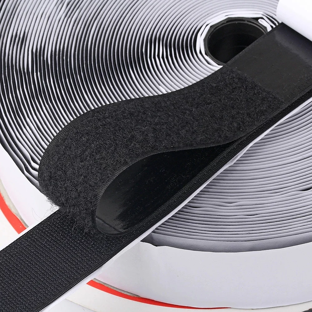 

2M/Roll Self-adhesive Velcro /Black White Hook and Loop Self Adhesive Fastener Tape / Magic Nylon Sticker Loop Disks Strips