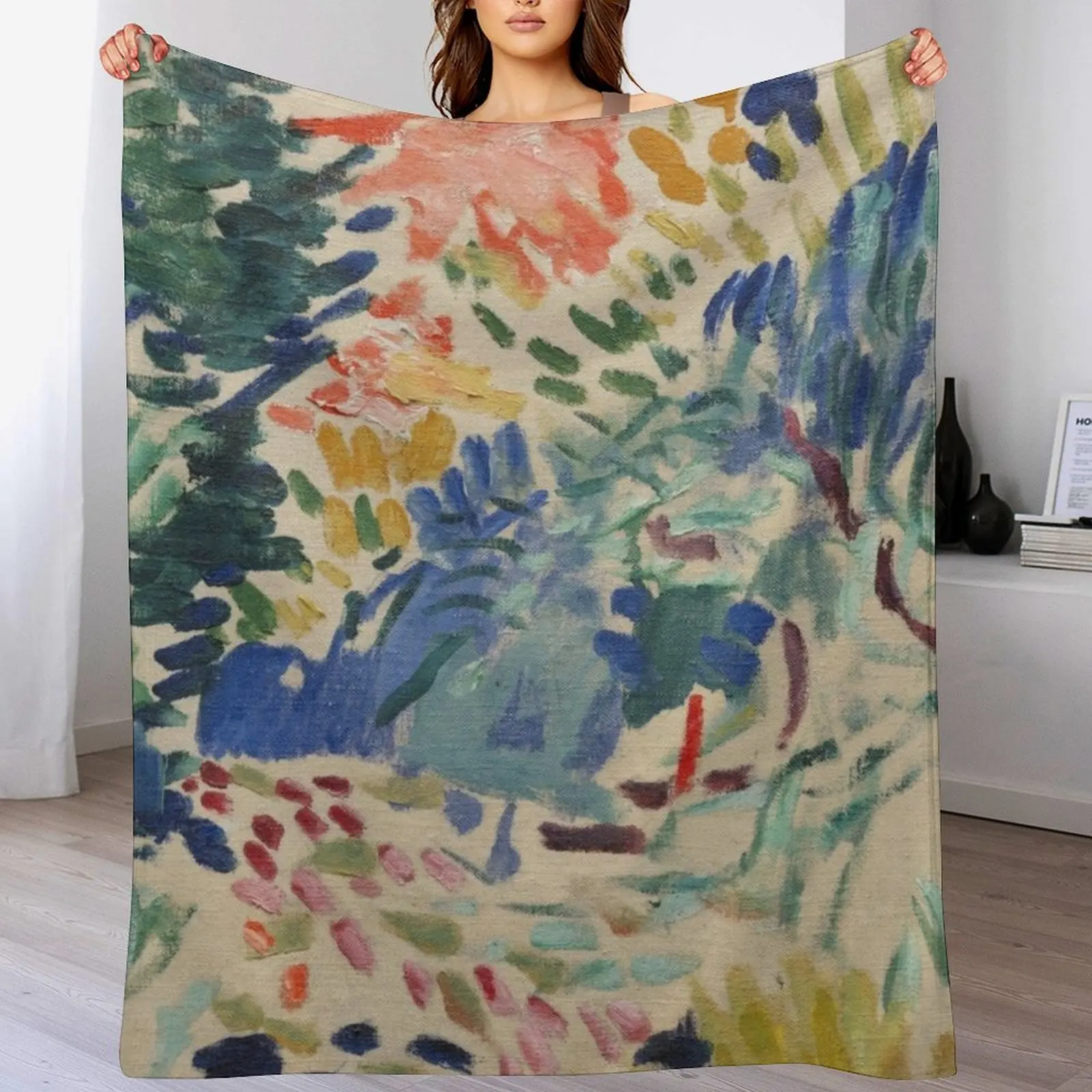 

Henri Matisse Landscape at Collioure Throw Blanket Winter beds Designers Quilt Extra Large Throw Blankets