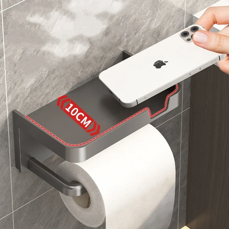 Toilet Paper Holder Bathroom Wall Mount Tissue Hanger Household Plastic Punch-free Storage Rack Porta Toilet Paper Rolls Tools