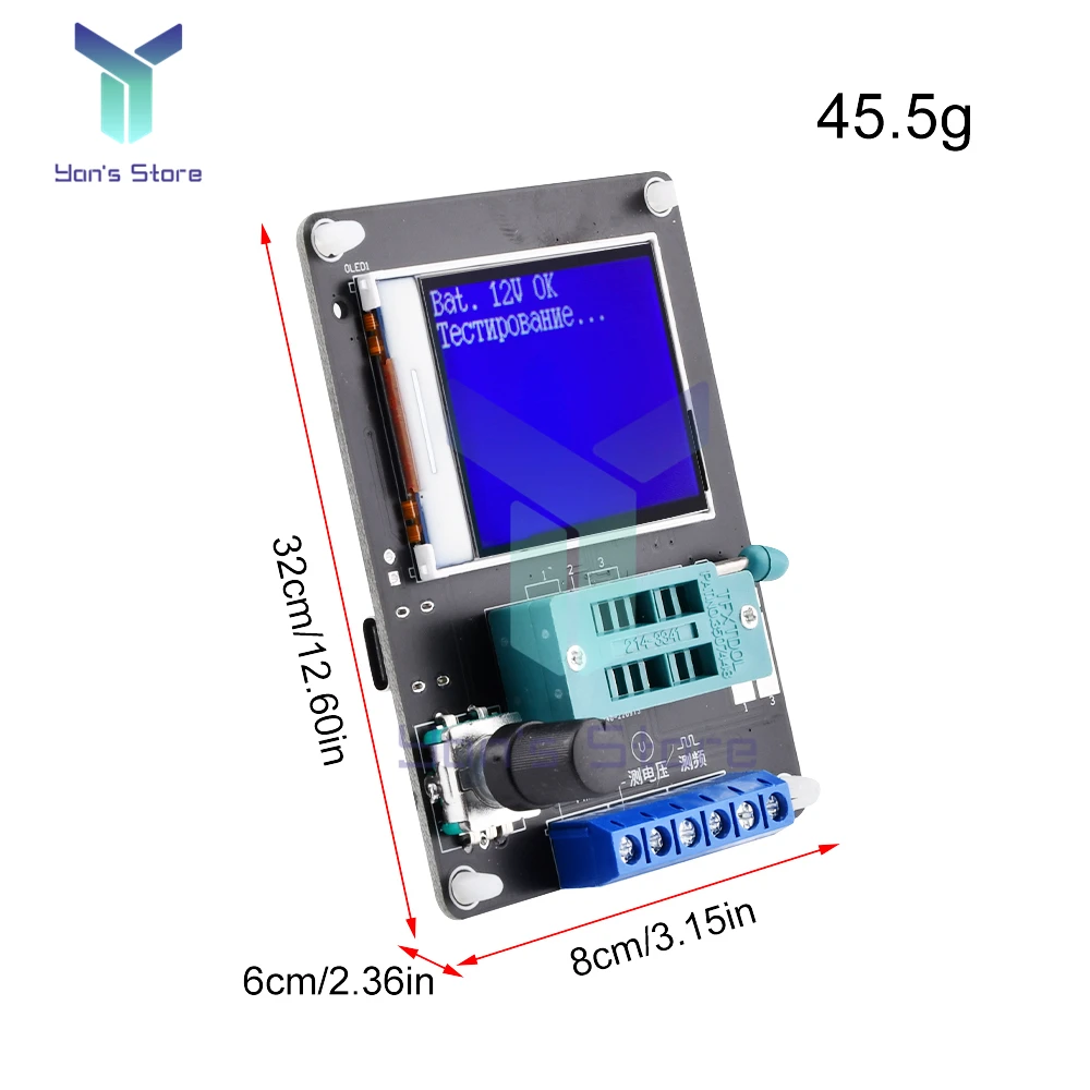 GM328A Transistor Tester Diode Capacitance Meter ESR Voltage Frequency Meter PWM Square Wave Signal Generator Tool