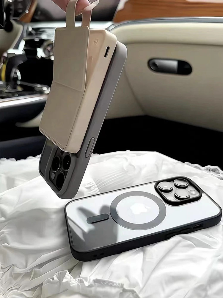 حافظة شحن لاسلكية فاخرة مضادة للصدمات Magsafe لهاتف 16 iPhone 17 15 14 Plus 13 12 11 Pro Max غطاء ممتص للصدمات شفاف مغناطيسي شفاف