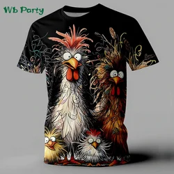 Funny Men's Clothing Animal Chicken Print T shirt Men Casual Mens Clothing Short Sleeve Tee O-Neck Pullover Oversized T-shirt