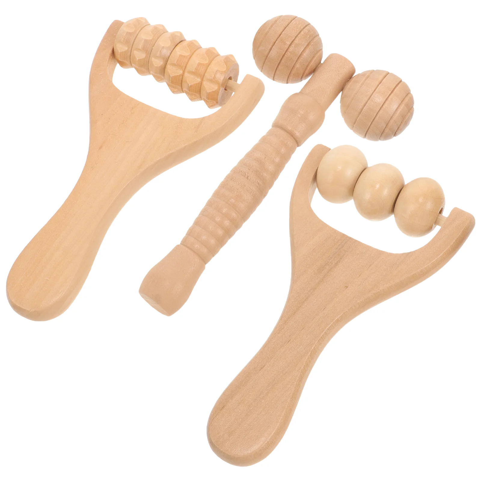 

3 Pcs Massage Roller Reusable Neck Massager Ergonomic Convenient Foot Wooden Tool Professionals Acupoint