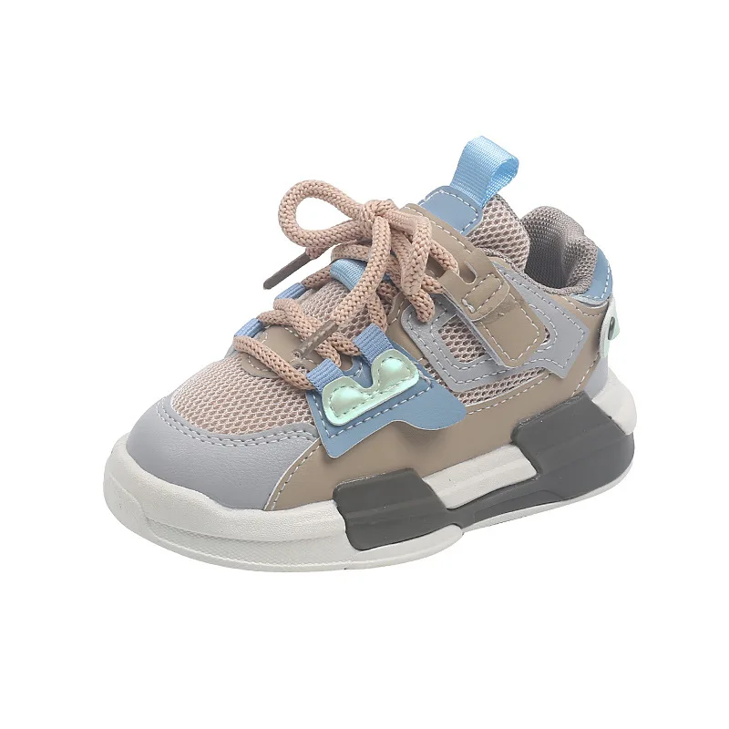 New Autumn Children Mesh Shoes Pink Girls Sneakers Fashion Kids Shoes for Gray Boys Casual Flat Heel Shoes Student Size 21-30