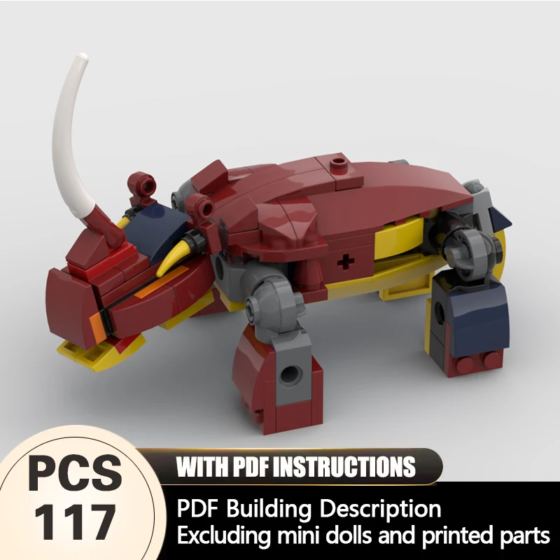 

Creators Animal Series Model MOC Building Bricks Elasmotherium Modular Technology Gifts Holiday Assemble Children Toys Suit