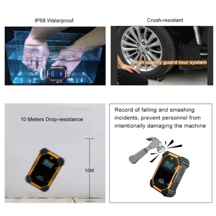 Sistema di monitoraggio della pattuglia della guardia di sicurezza con tag RFID 4G GPRS GSM GPS RFID basato su cloud impermeabile
