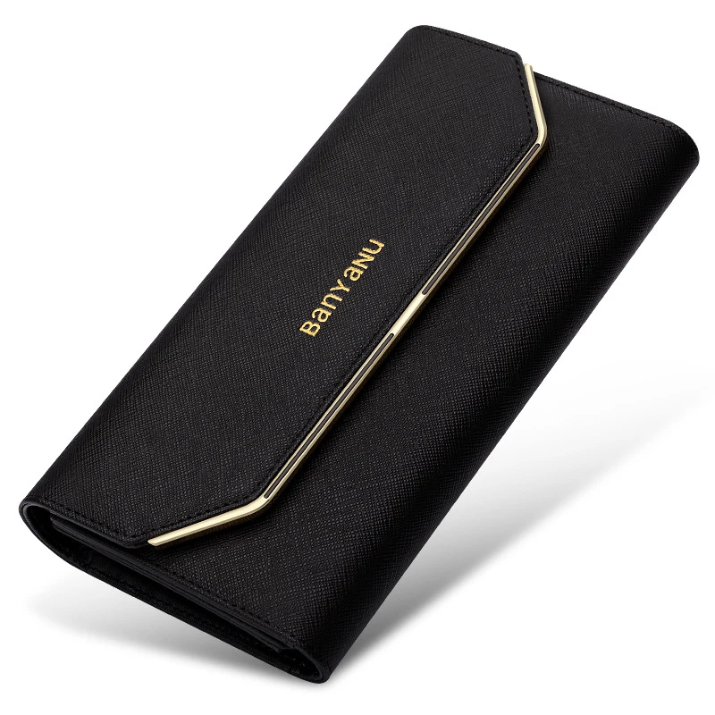 

Fashion Women's Wallet Credit Card Holder High Quality PU Leather Wallet For Women Luxury Long Hasp 3 Fold Coin Purses Female