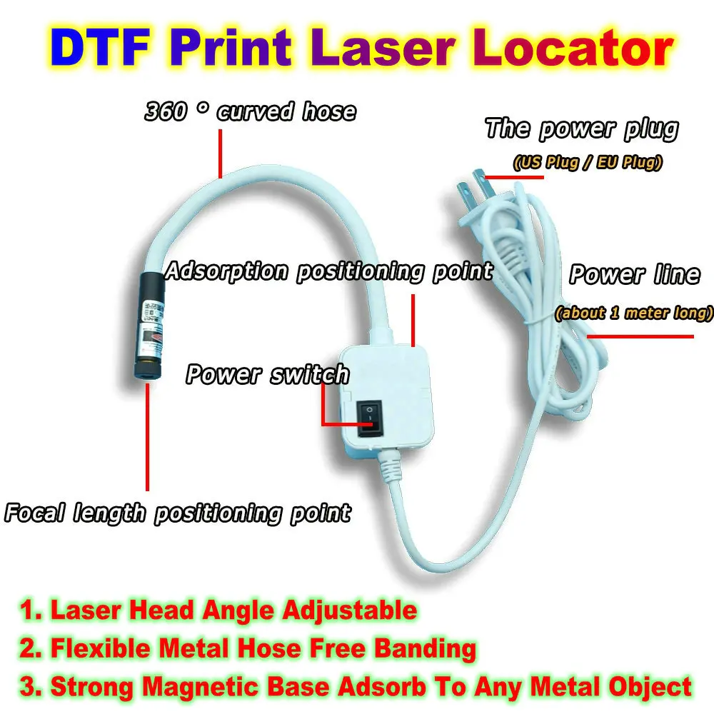 DTF Print Laser Locator Kit Heat Press Infrared Ray Positioner Sublimation Printing Positioning Device Direct To Film Tool Kits