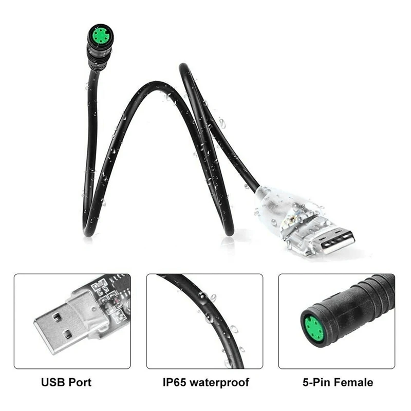 Cable de programación USB para bicicleta eléctrica, accesorio para Bafang Ebike, BBS BBSHD 8Fun, Cable de programación de Motor de transmisión media, 5 pines