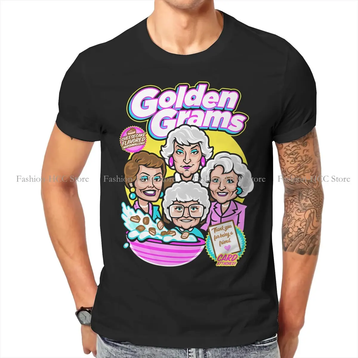 Grams Cereal O Neck TShirt Golden Girls Pure Cotton Basic T Shirt Man's Clothes Fashion