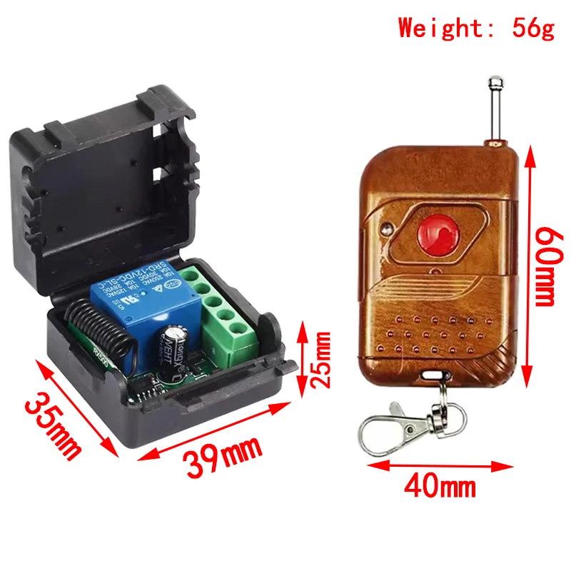 DC 12V 1 채널 학습 와이파이 릴레이 스위치 모듈, 스마트 홈용 315MHz 무선 리모컨, 315MHz