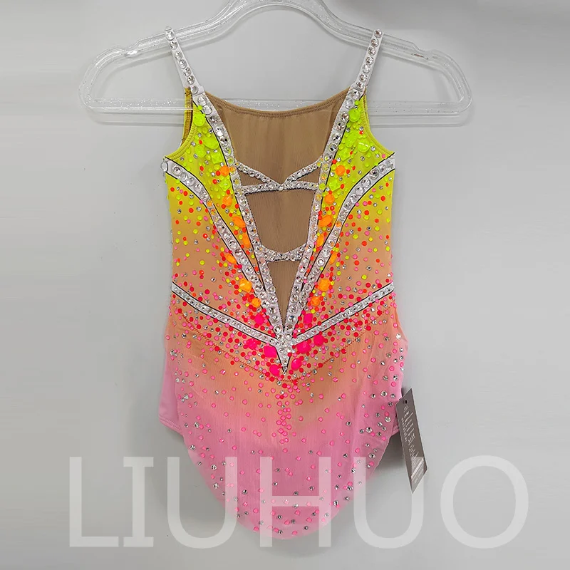 LIUHUO Rhythmic Gymnastics Leotard Competitive  Cheerleading Performance For Children