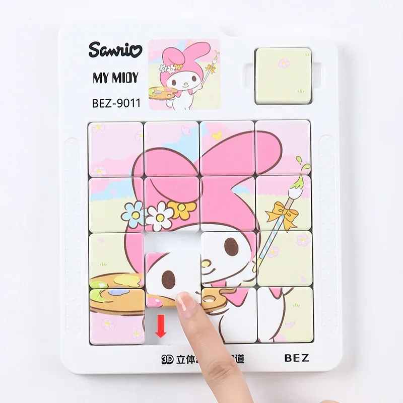 Magnetic Kuromi Sanrioed Cinnamoroll Hellokittys My Melody Sliding Puzzle 3D Childrens Magnetic Nine Palace Grid Toy Gift