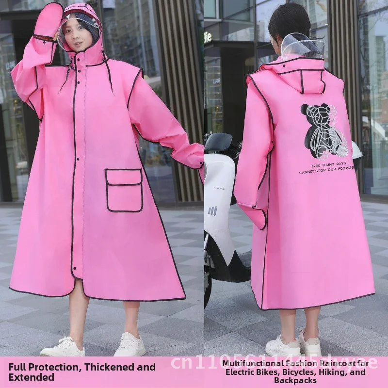 大人用サイクリングレインコート全身防水携帯ポンチョ男女兼用特大雨対応evaジッパー付きレインコートスーツ