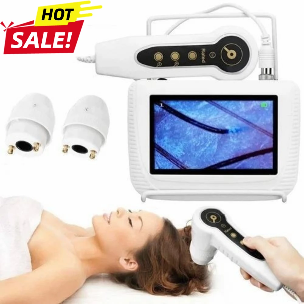 7 インチ頭皮検出器毛包油水分テスター 50X/200X ポータブル皮膚分析機スキンケアモニター充電式