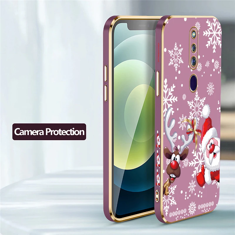 عيد الميلاد ثلج جراب هاتف ل ممن لهم F29 برو F21 برو 5G F9 F11 F19 F17 F15 F23 F5 الشباب F1S تصفيح سيليكون غطاء ناعم