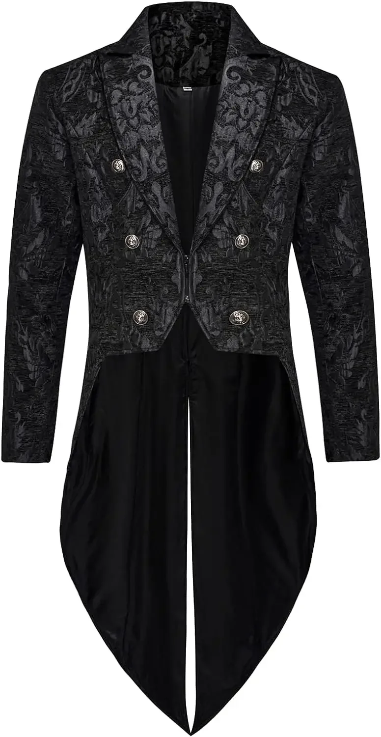 Thopil Men's Steampunk Vintage Tailcoat Jacket Gothic Victorian Frock Coat Costume