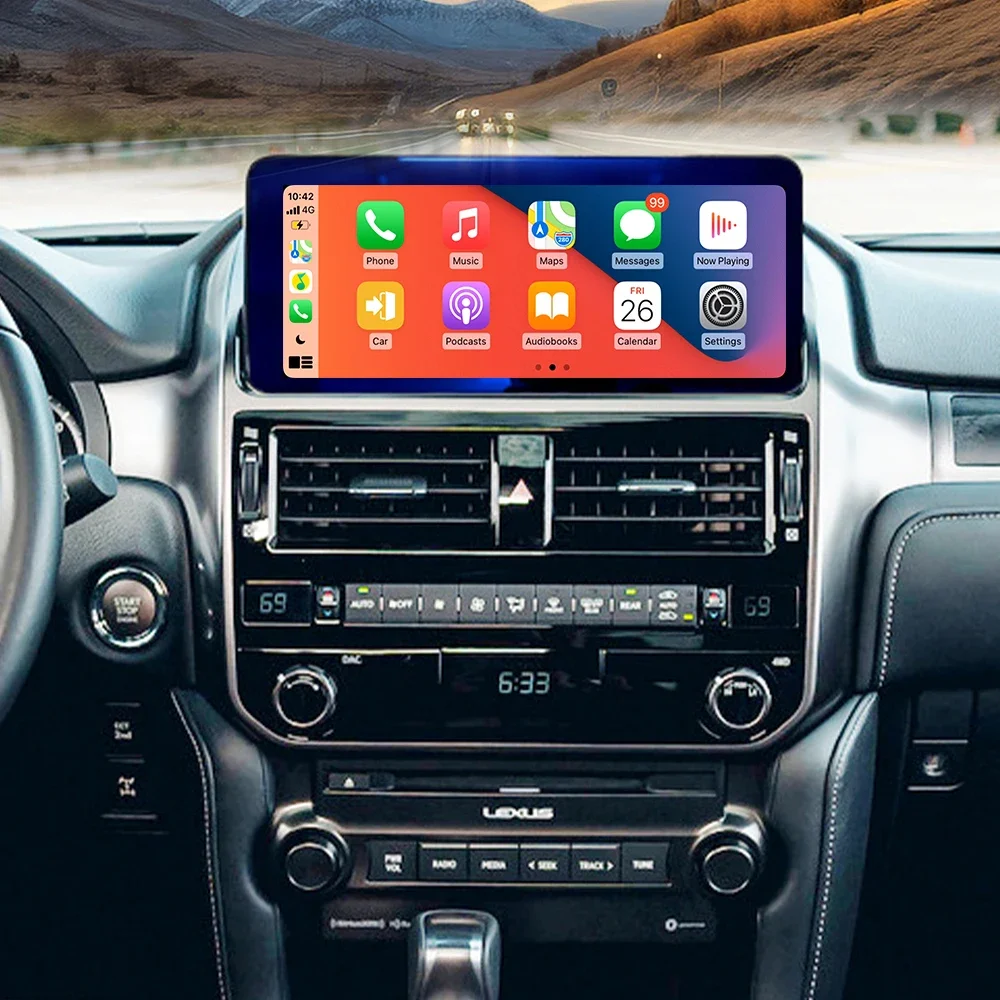 

10,25-дюймовый мультимедийный плеер Carplay Android 13, GPS-навигация, автомобильное радио для Lexus GX400 GX460 2010-2019