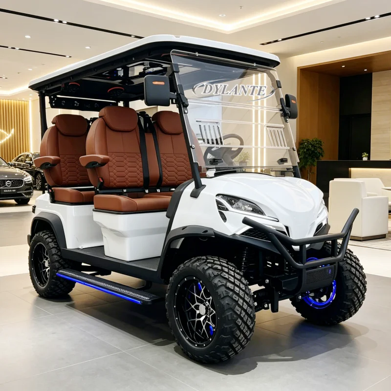 Low Price High-power High-torque 4000/5000/7000W 2 4 6 Seats Golf Cart With Sound Bar 48V/60V/72V Golf Cart