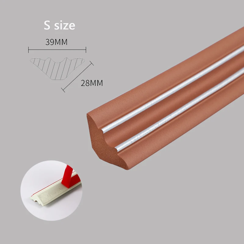 5M 3D Foam Wall Edge Strip Stickers Zelfklevende Waterdichte Plint Hoek Taille Lijn Plafond Rand Strip Home Decor