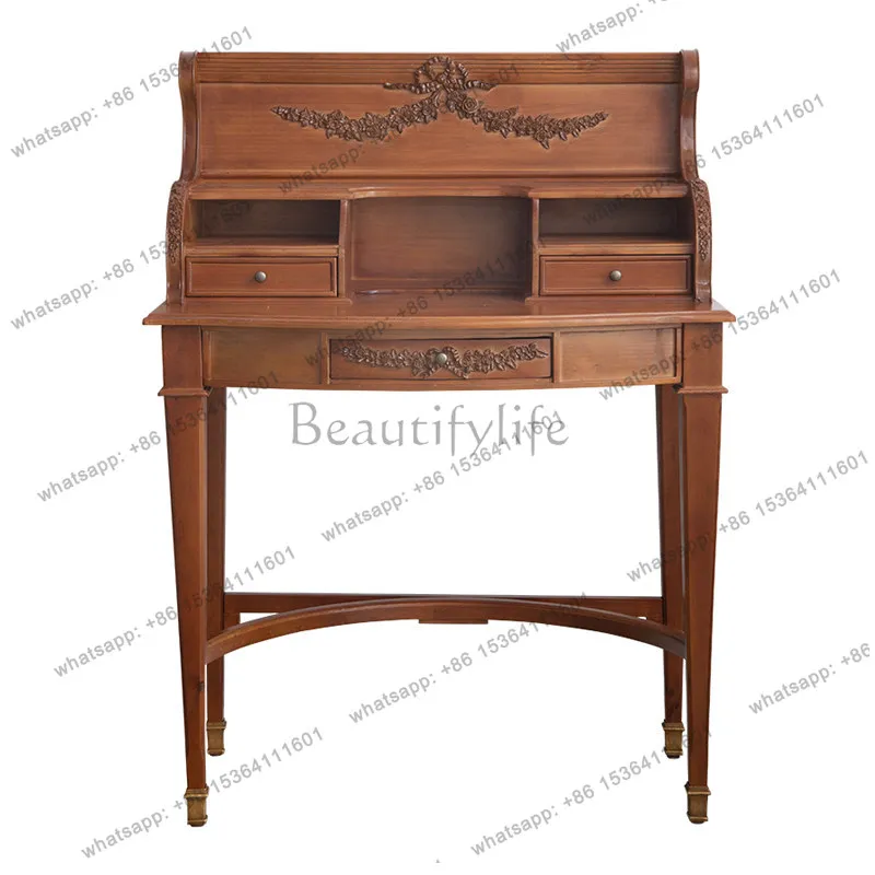 

French solid wood bay window, desk, makeup table, integrated storage, dresser, bedroom customization