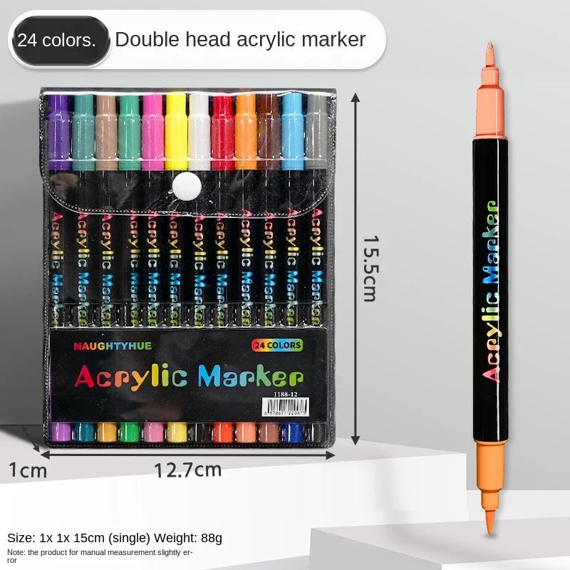 Rotuladores Acrílicos Profesionales 24-120 Colores, Doble Punta 🖌️