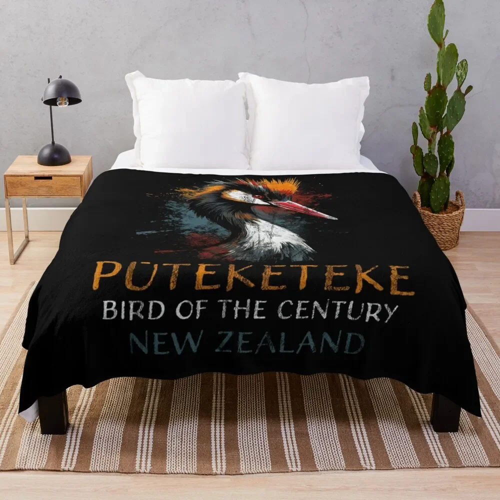 New Zealand Bird of the Century Pūteketeke 2023 Throw Blanket Luxury Throw Bed linens Blankets