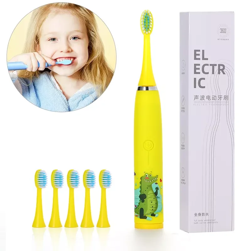 Sonic Smart Electric Toothbrush For Children Cartoon Tooth Cleaner Brush for 3-15 Year Old Kids USB Rechargeable Waterproof IPX7