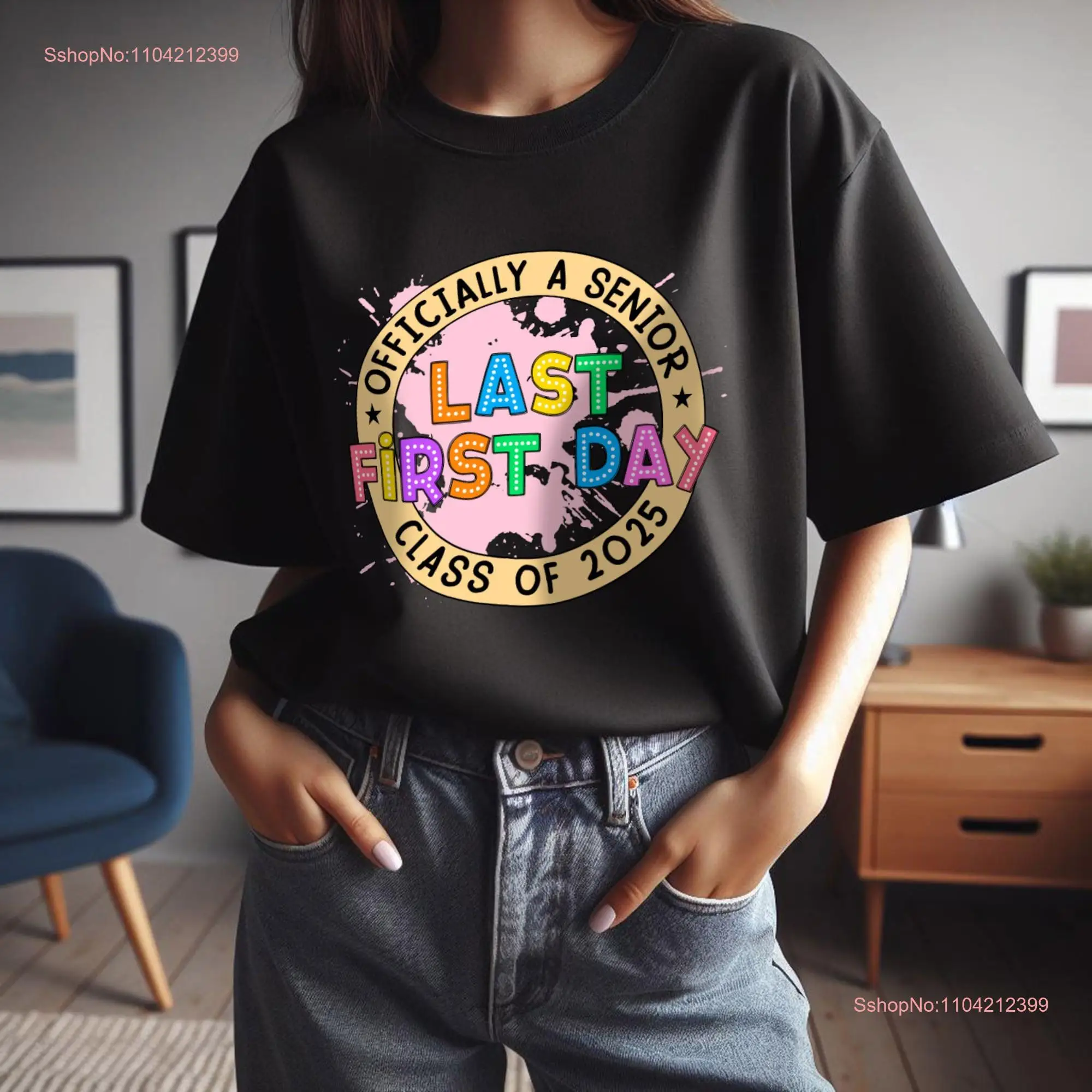 Футболка для пожилых людей 2025 года, официальная последняя первого дня, класс обратно в школу, Hello High, с длинными или короткими рукавами