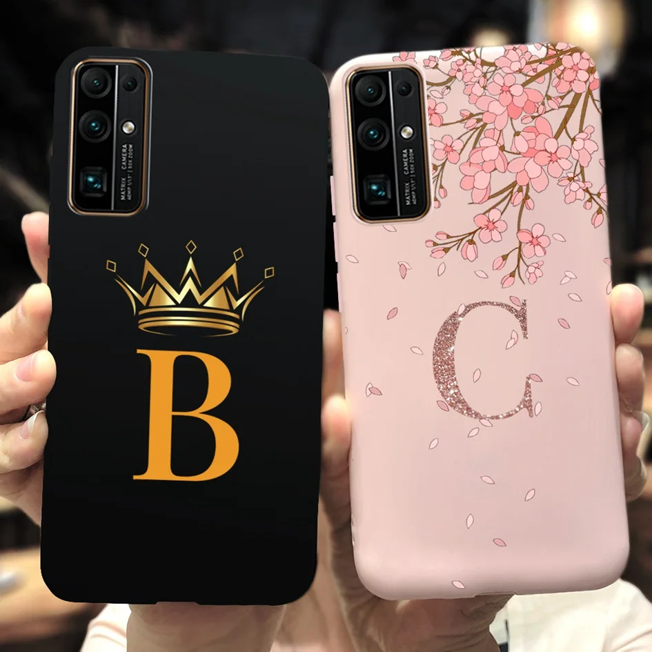 For Honor 30 Pro Plus Case Fashion Initial Letters Silicon Soft Cover For Honor 30 Pro+ EBG-AN10 Honor30 BMH-AN10 BMH-AN20 Funda