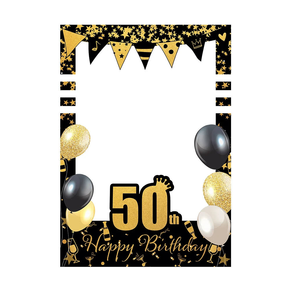 Zwart Goud Glitter 30e 40e 50e Verjaardagsfeestje Photo Booth Props Fotolijst 18 21 30 40 50 Jaar Oude Verjaardag Feestartikelen