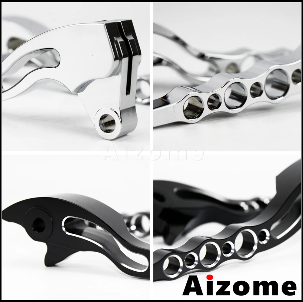 Chrome & Black Motorcycle Brake Clutch Levers Loopholes Handle Control Lever For Suzuki Boulevard M109R M109 2006-2017