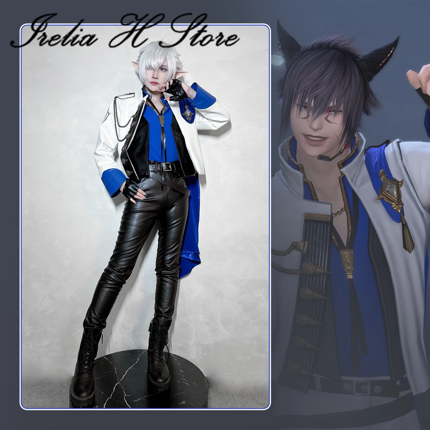 Irelia H Store FF14 مجموعة بتلر أزياء تنكرية سترة معطف السراويل لعبة #1