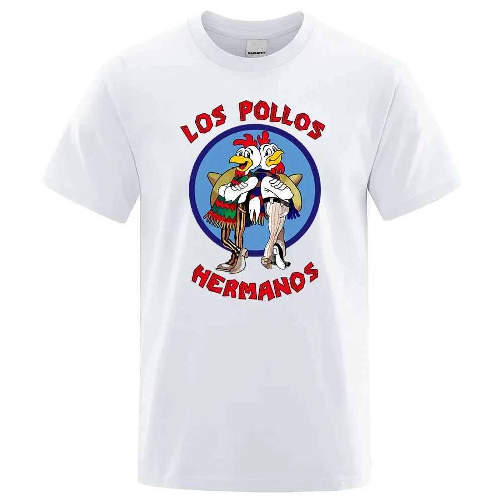 LUS PULLUS Hermanos Funny Printed T-Shirt Men Fashion Casual Short Sleeves Summer Cotton Tshirt Chicken Brothers Tee