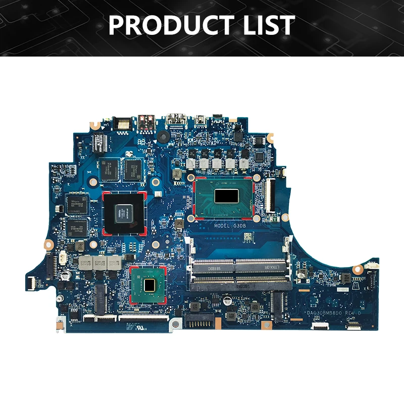 DAG3DBMB8D0 Notebook Mainboard For HP Omen 15-DC Laptop Motherboard With CPU I5 I7-8th Gen GTX1050-V4G