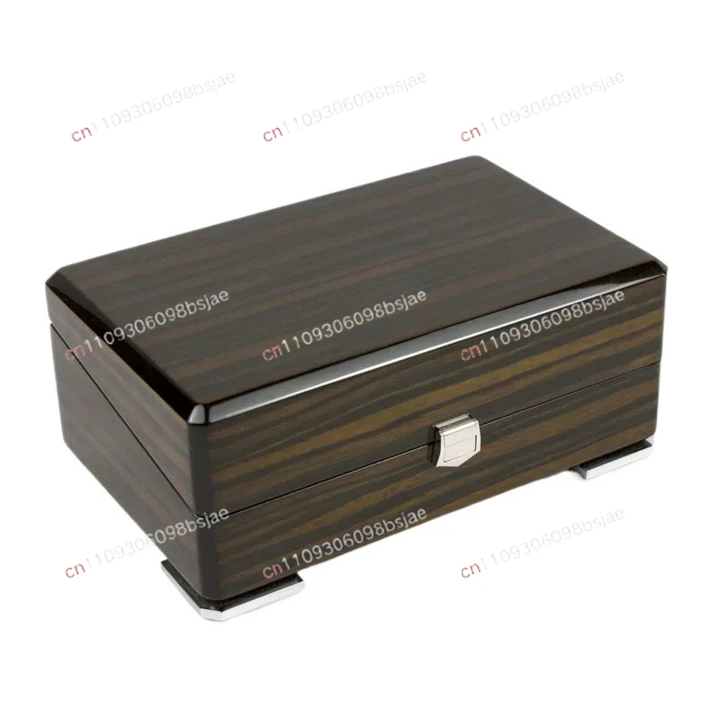Luxury piano lacquered wooden box, solid wood high-gloss spray-painted and polished high-quality wooden storage box