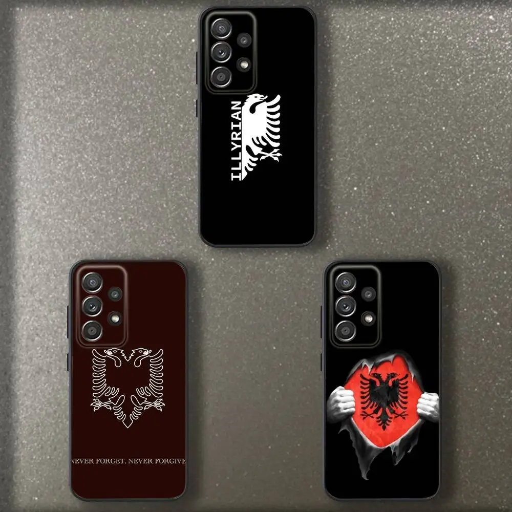 

A-Albanias Flag Phone Case For Samsung S 25,24,23,22,30,21,10,9,Ultra,Plus,Lite,FE,4,5 G Soft Black Case