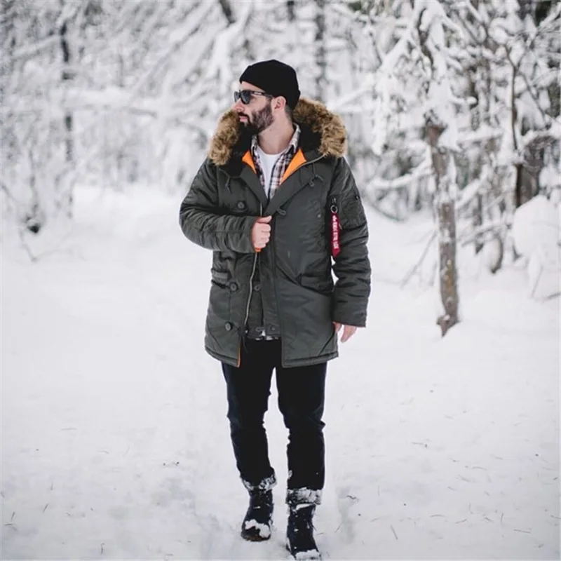N3B Parka táctica polar térmica con capucha y cuello de piel - imagen 4