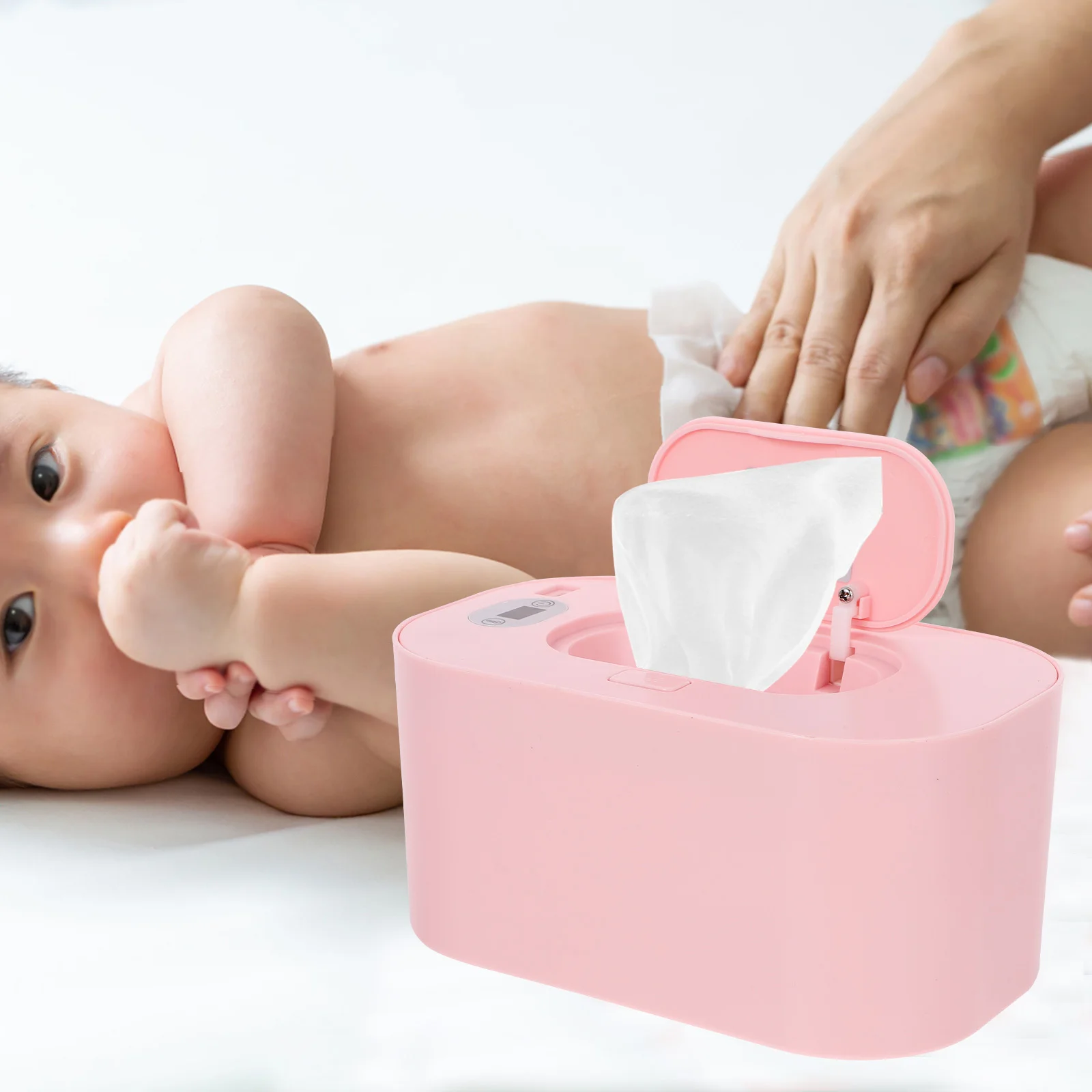 الأنسجة المبللة دفئا سعة كبيرة Abs عدم الانزلاق قاعدة منخفضة الطاقة التدفئة للطفل مسح صندوق توزيع التخزين المنزلي