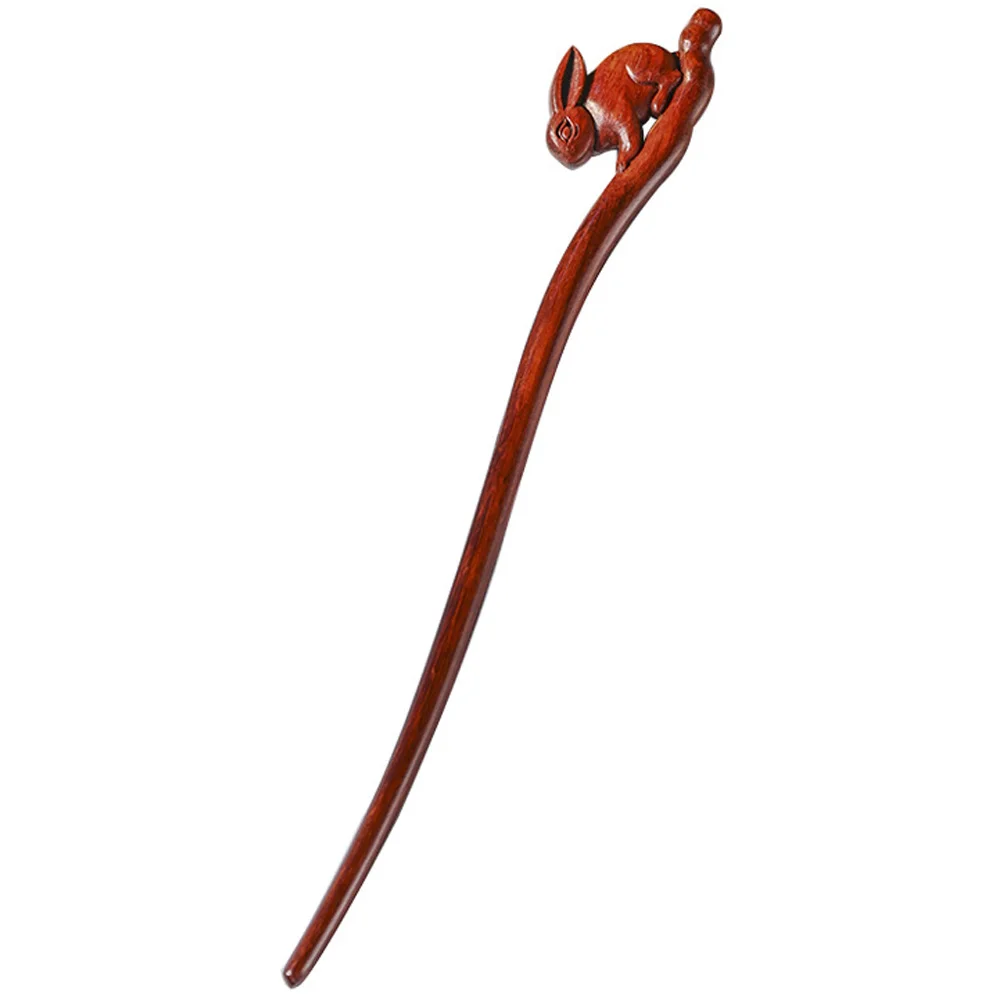 

Rabbit Hairpin Bobby Pins for Women Sticks Girls Chinese Accessories Chopsticks Long Wooden Women's