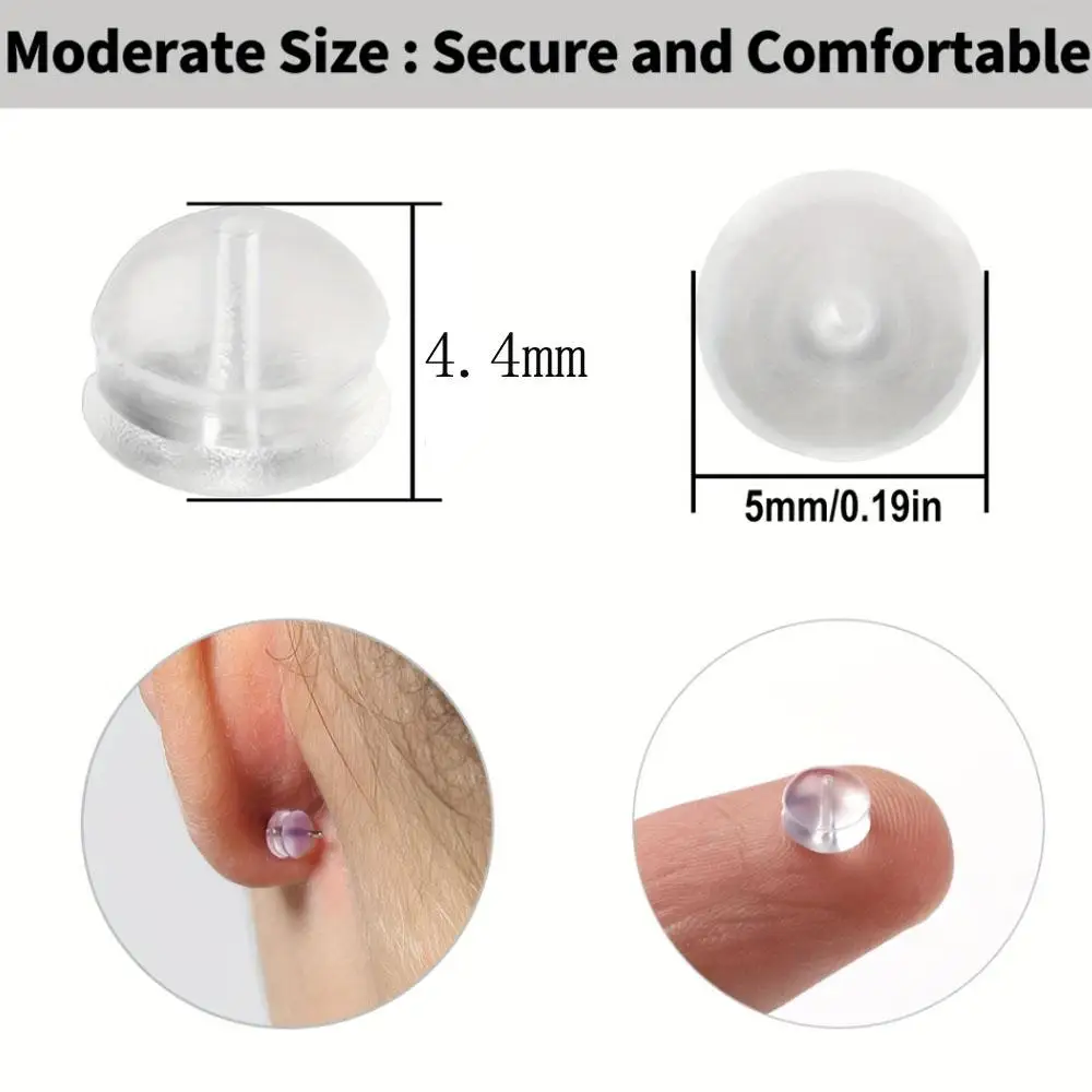 10-50Pcs Set Acrylic Earring Backs Earrings Rubber Secure Lock Covers for Drooping Hoops Sensitive Ears And Durable Replacement